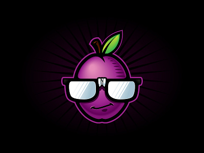 Plum character character cool design glasses illustration logo mascot nerd plum smart vector