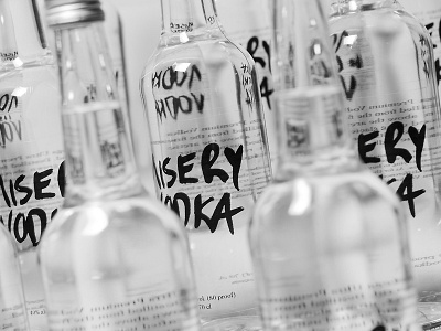 Misery bottles art direction identity misery vodka packaging vodka