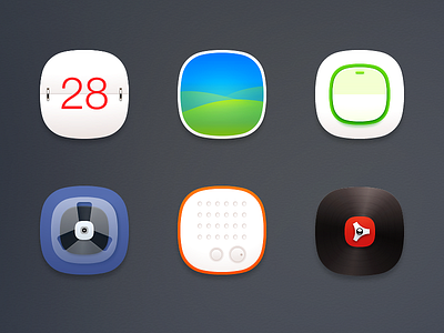 Iocn calendar music photo radio setting video