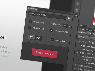 ScreenSnap - Photoshop Plugin addon adobe cc export extension for photoshop plugin psd screen screenshot tool