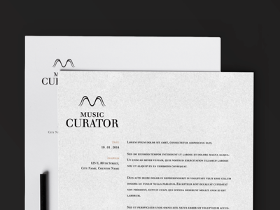 Music Curator crisp design letterhead print simple