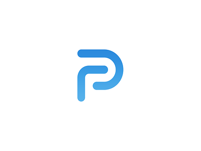 P logo blue dashboard logo logotype peeredge simple stroke system web