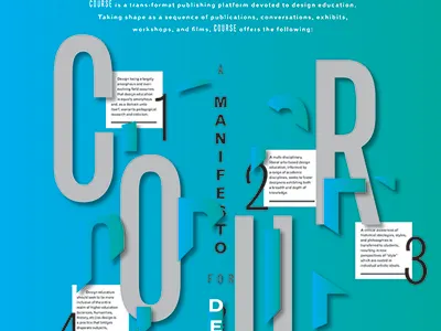 COURSE poster #1 boxes condensed cyan education gradient green grey grotesque manifesto pedagogy poster