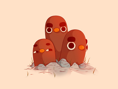 Dugtrio | #51 51 dugtrio gaming illustration monster nintendo pocket pokemon
