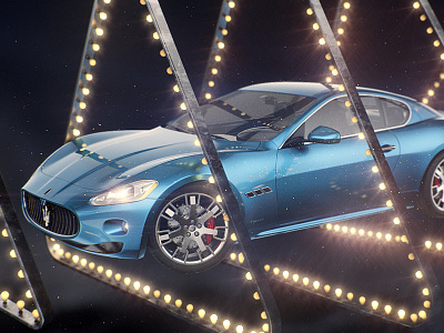 Maserati GT ae bulb car carpaint cinema 4d lamp maserati gt triangle vray