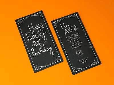 Hand Lettering birthday black grunge grungy hand lettering invitation