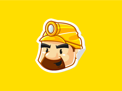 Miner Sticker cartoon hard worker icon illustration miner sticker vector