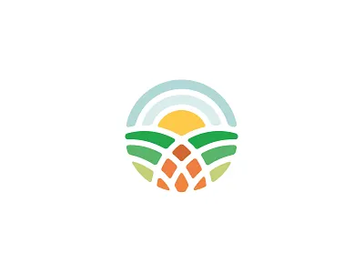 Landmark. corn field grass icon land landscape mark nature organic sky