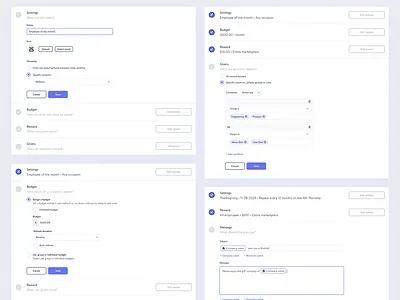 Budget configuration components budget components design system forms money product design settings stepper ux design widget workflow