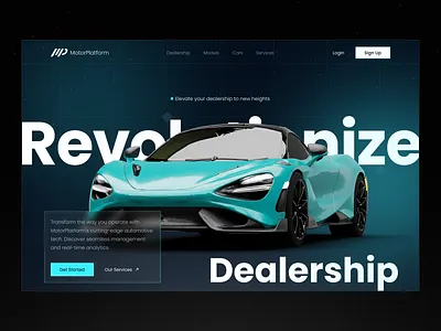 Car Dealership Landing Page, Dark Mode car landing cars cars landing page dark mode dark theme design interface landing landing design landing page landing page design mobile design product product design ui user experience user interface ux web web design