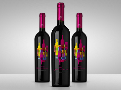 Redwine Gaivosa label modern packaging design pink redwine wine