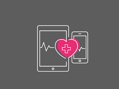 mobile health checker WIP iconography mobify vector illustration