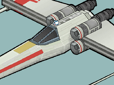 X-wing pixel art star wars xwing