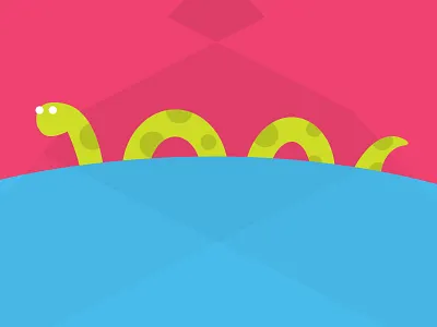 Loch Ness geometric graphic design illustration loch ness myth mythical creatures science
