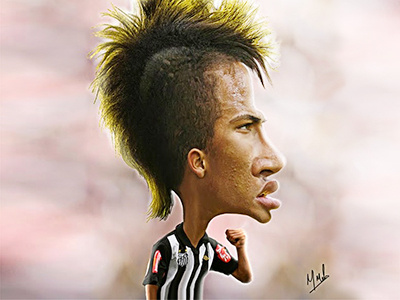 Neymar Jr caricature football illustration soccer