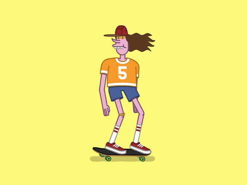 Clean Kickflip animation color gif kickflip skate vector