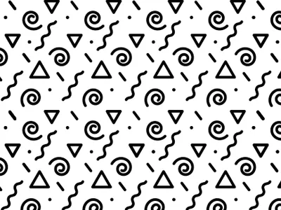 The Perfect 90's Pattern 80s 90s black and white pattern retro squiggles swirls triangles