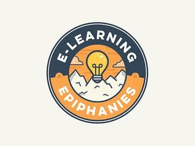 Epiphanies Badge badge bulb icon illustration light line mountain vector