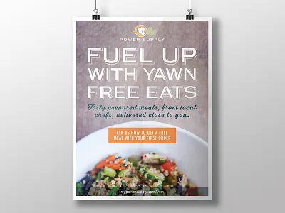 Power Supply blue food large format orange organic paleo poster print design vegetarian white
