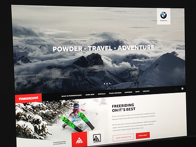 Powderchase boarding landingpage ski snowboarding ui web website winter