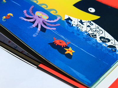 Seascape! book character childrens book crab ocean octopus seahorse starfish tattoo texture water whale