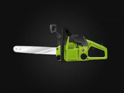 Chainsaw chainsaw green zombie cutting