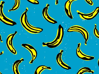 Banana Scatter Pattern banana beach brush design fruit illustration ink marker pattern surface surtex tropical