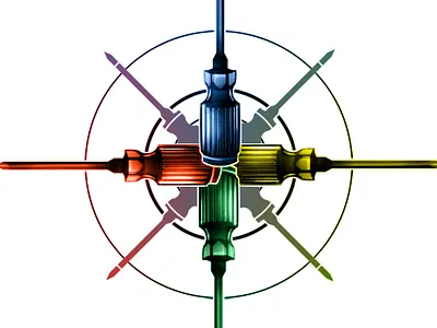 Screwdrivers 2d 2d design circle design graphic illustrator render tool tools