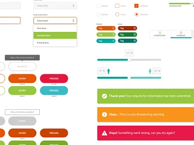 UI Kit button dropdown interface menu product design slider ui