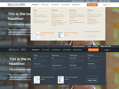 WIP: Dark vs. Light Header & Mega Menu colors layout menu web design website