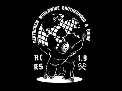 El Mundo death globe key lockup skeleton skull union vintage world