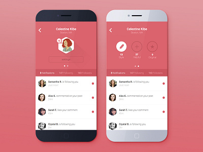 Profile Screen apple clean design flat ios iphone mobile modern profile social ui ux