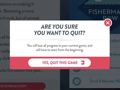 Exit Modal (For an App) design games icons intuitive company modal ui