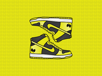 Wu Tang Clan Nike Dunk High illustration nike shoes sneakers wu tang