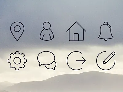 More icons compose home icons location logout messages notifications settings sketch user