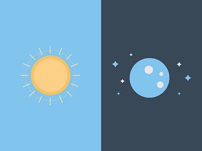 Night And Day illustration moon sun