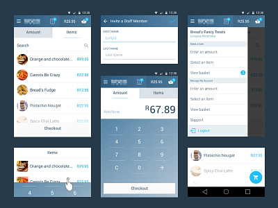 mPOS UI elements android app clean design isoflow mobile mpos ui