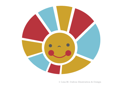 Sunshine cute graphic design happy illustration lisa m. dalton primary colors sunshine wip