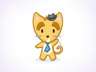 Romeow cat character design emoji emoticon hat illustration stickers tie vector