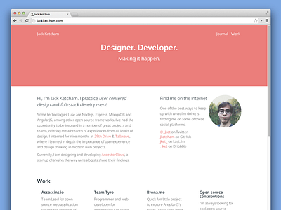 Personal Portfolio Redesign (Fall 2014) design flat portfolio web