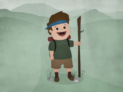 I'd rather be hiking. cartoon character doodle hike illustration outdoors
