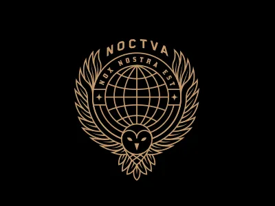 N O C T V A badge global globe owl