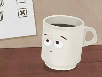 Thinking Coffee Cup coffee cup illustration