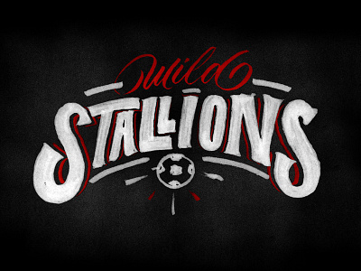 Wild Stallions FC club football lettering logo logotype sketch soccer typography