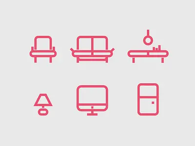 Furniture Icons furniture icons line set