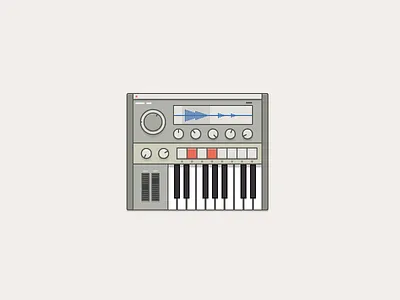 Synthesizer flat icon illustration instrument synthesizer vector vintage