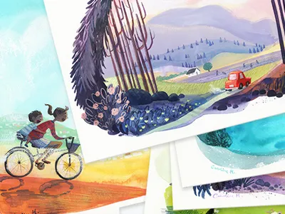 Travel Postcards! gouache illustration prints sketch watercolor