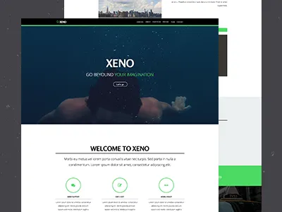 Xeno - One Page Muse Template adobe muse clean green modern muse onepage parallax pure responsive template themeforest webdesign