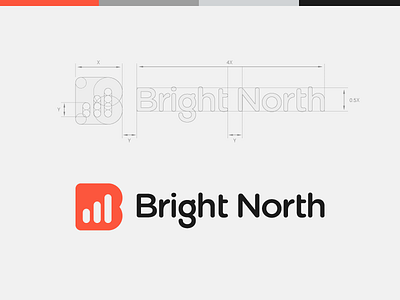 Bright North Brand Identity / Logo Design brand identity branding corporate identity custom wordmark data chart stats flat logotype logo design logo designer minimalistic logos modern logo optimisation services united kingdom london