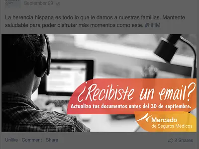 Facebook Post campaign facebook post hand lettering healthcare social media spanish type